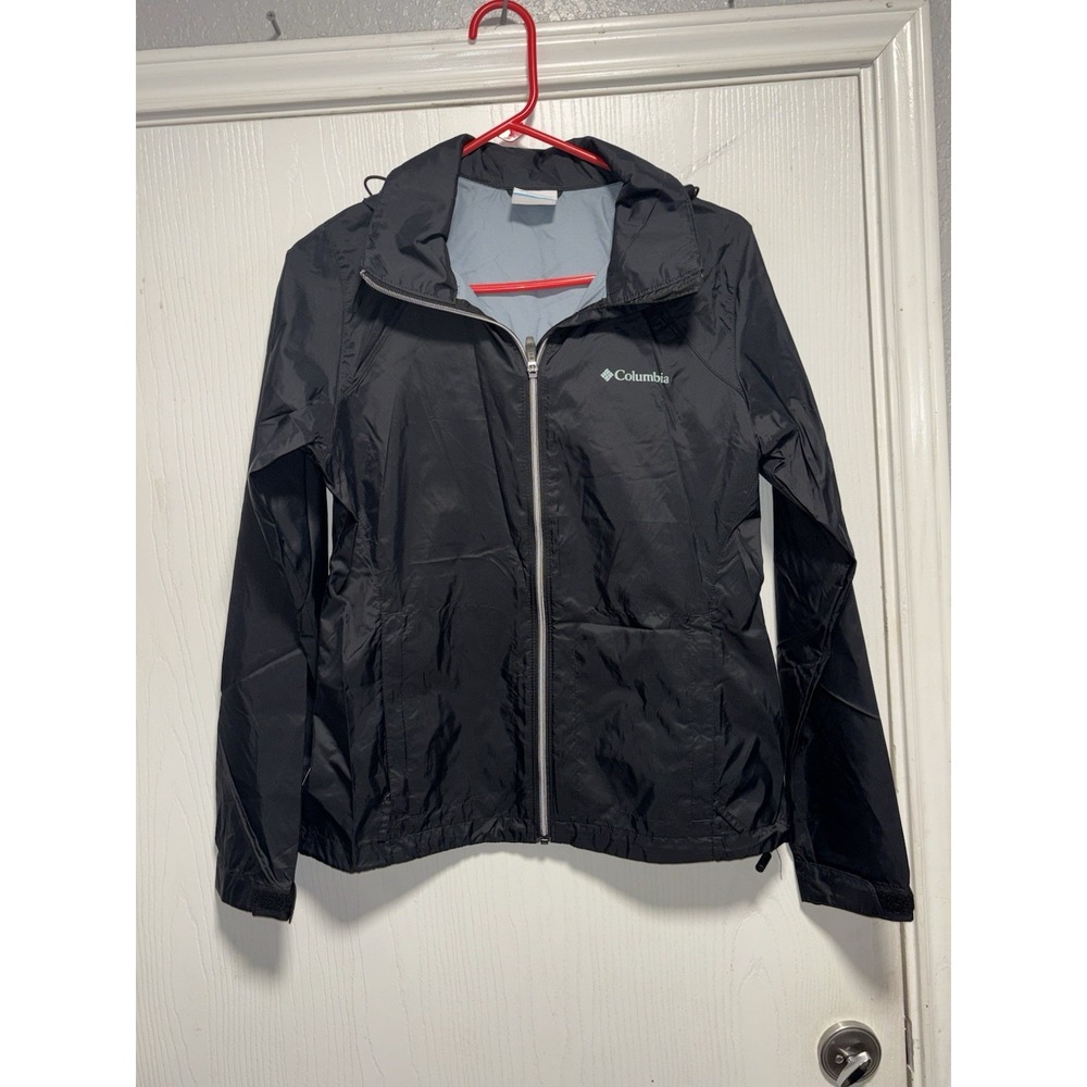 Columbia Switchback II Hooded‎ Rain/Wind Jacket Black Women's Small S